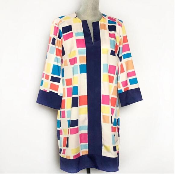 Anthropologie Dresses & Skirts - Anthropologie Women's Hutch Mod Shift Dress Multi-Color Geometric Size M